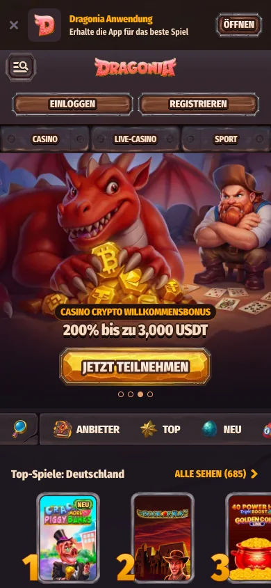 Mobile Erfahrung im Browser – Dragonia